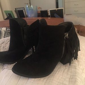 Francescas suede fringe bootie